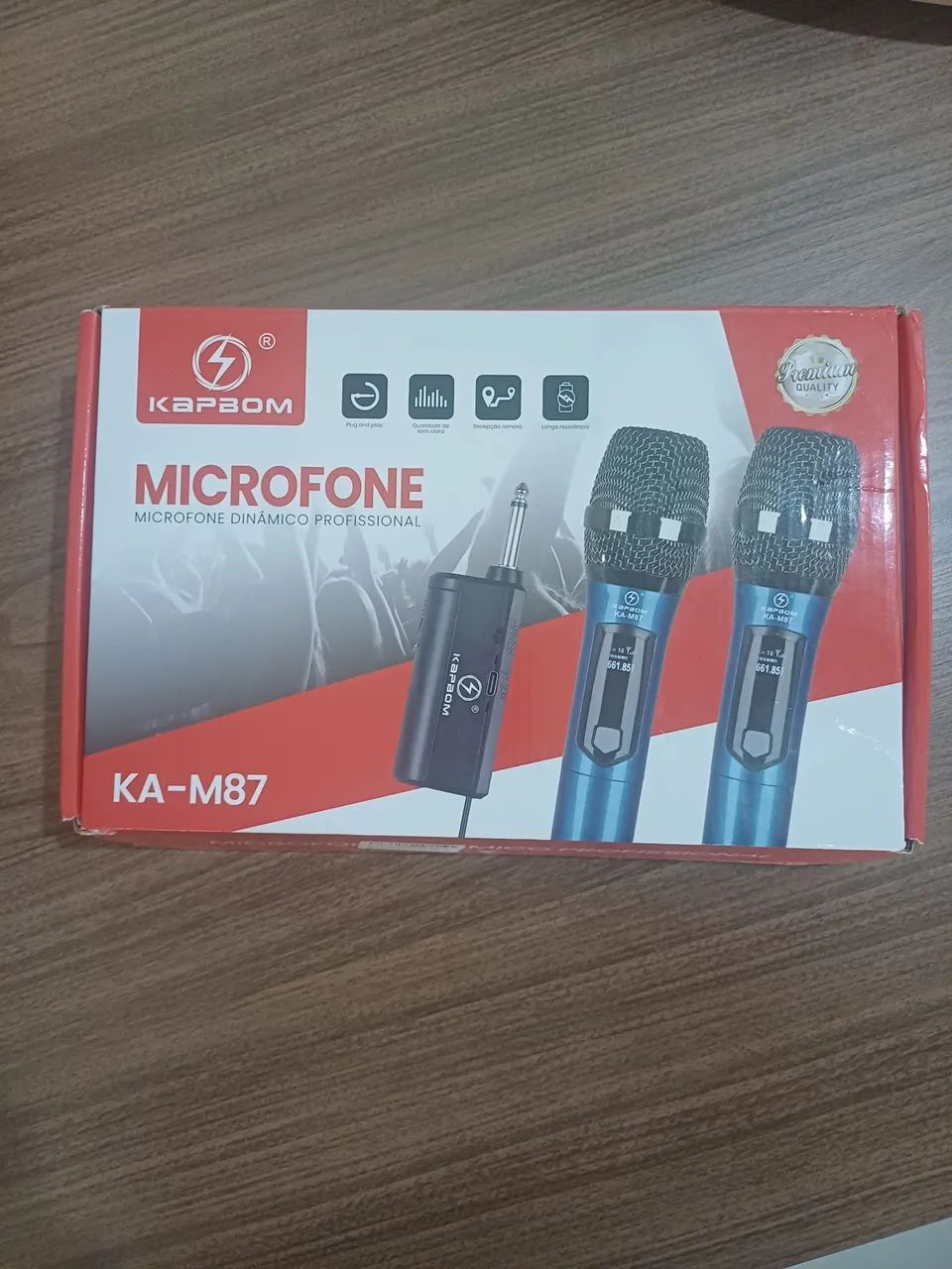 Kit dois microfones sem fio profissional dinâmico,  kapbom KA M87