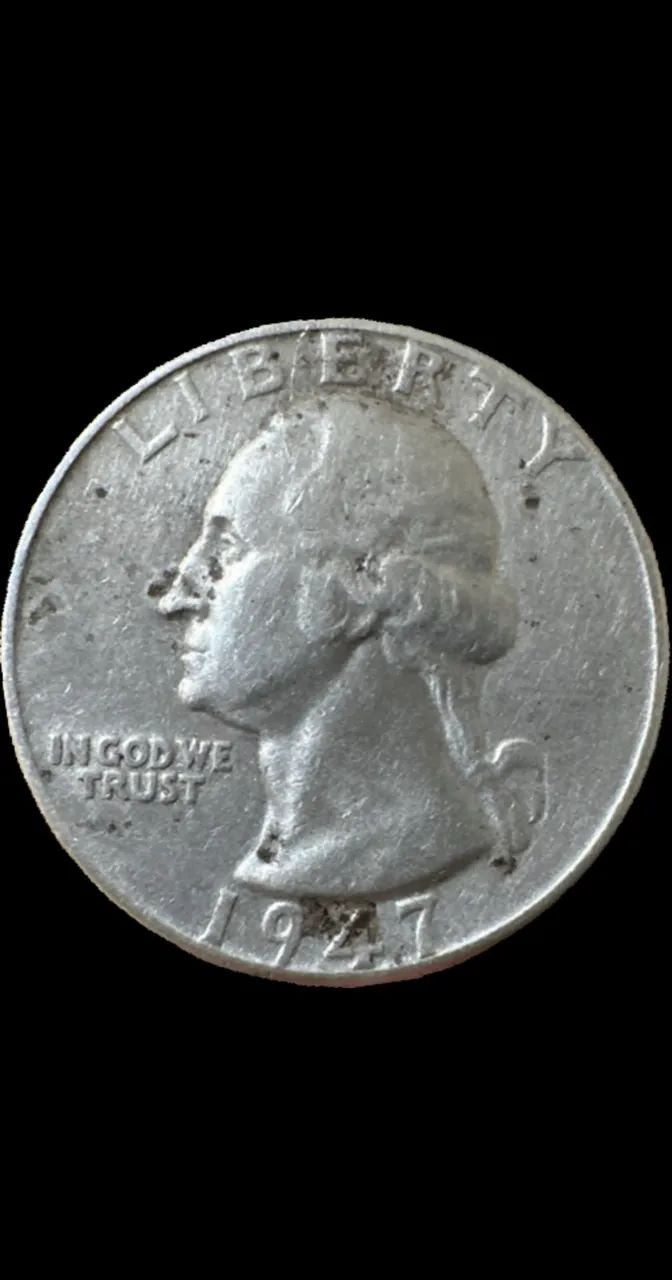 Quarter Dollar 1947 Moeda de prata  - Foto 2