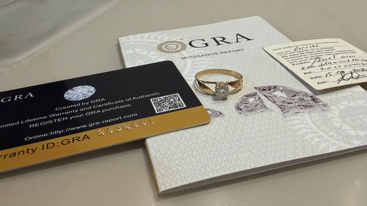 ANEL DE OURO COM DIAMANTE MOISSANITE  - Foto 3
