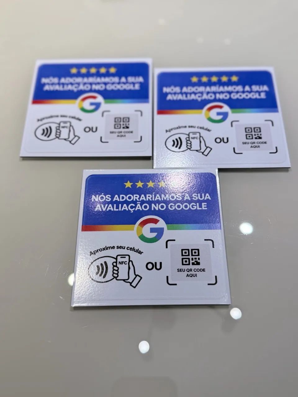 Plaquinha de avaliações do google 