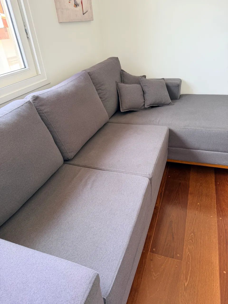 Sofá 4 lugares cinza  - Foto 5