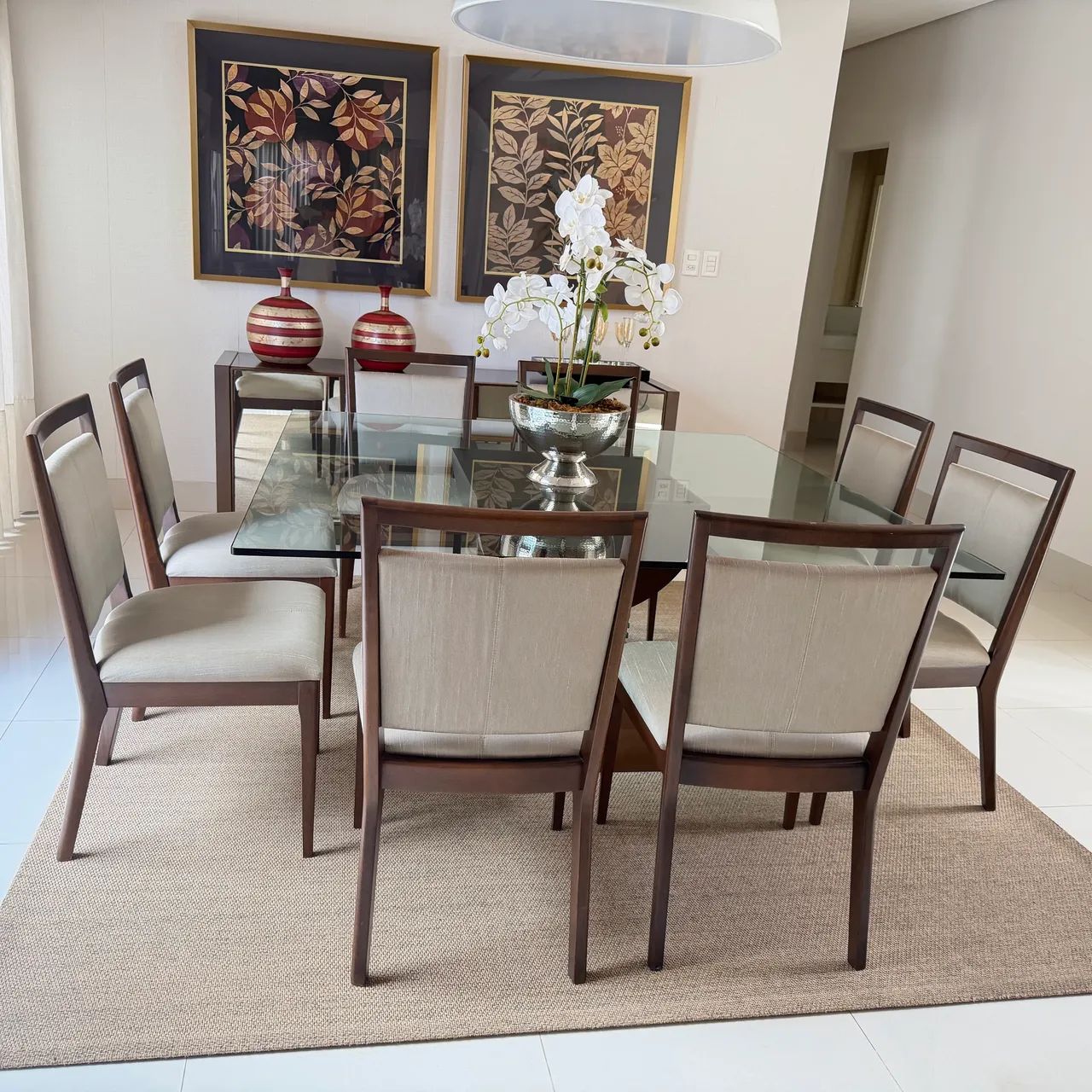 Vendo Mesa de Jantar Quadrada com  8 cadeiras