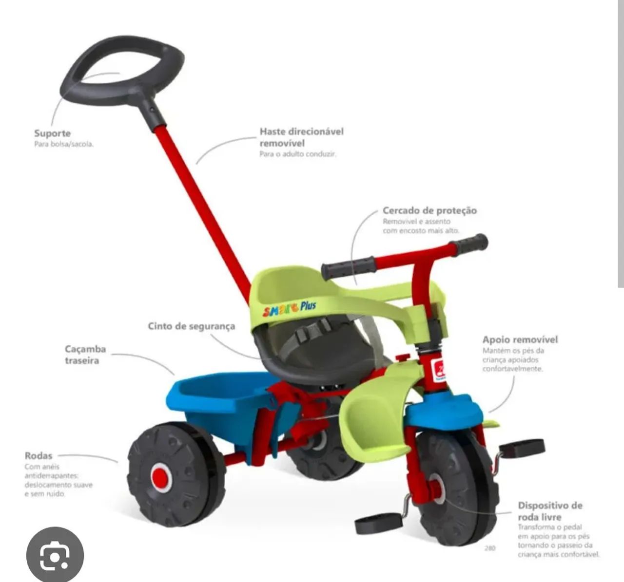 Triciclo Smart Plus Bandeirante 280