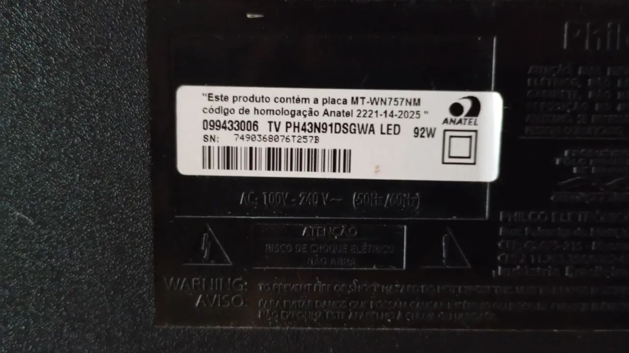 TV PHILCO.43.POLEGADAS..MOD.PH43N91DSGWA LED - Foto 2