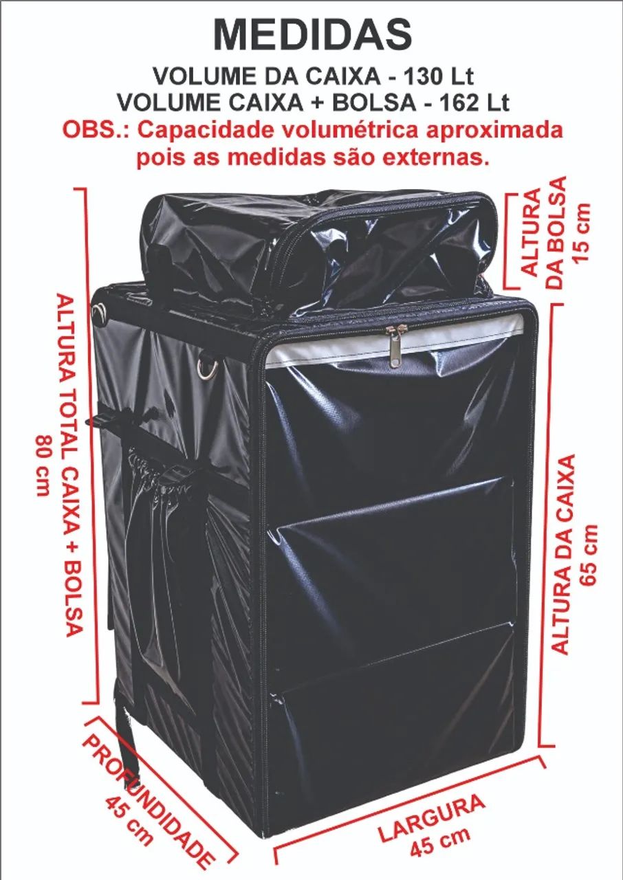 BAG 162 LITROS PARA ENTREGAS EM MOTO