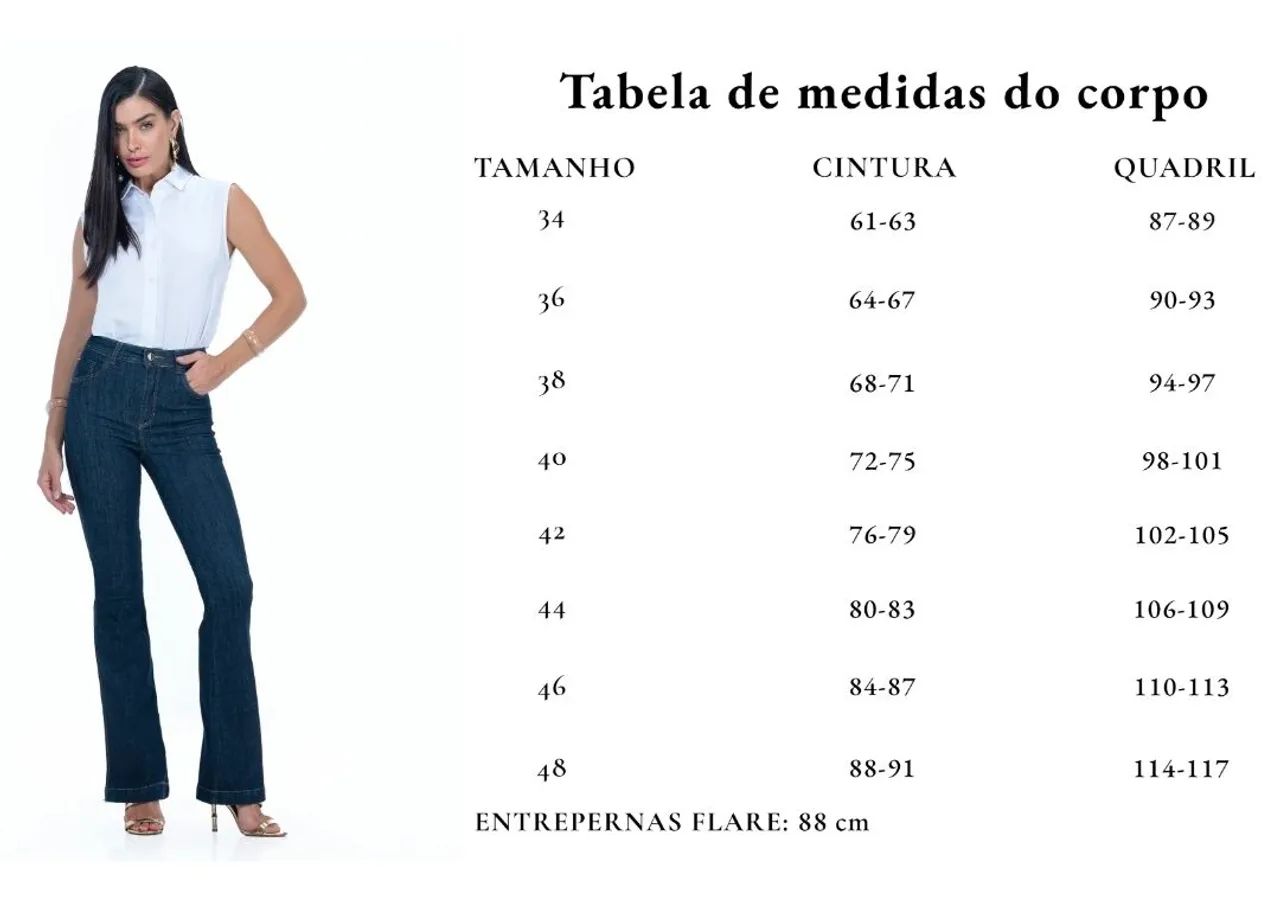 Calça jeans feminina flare em jeans com elastano  - Foto 5