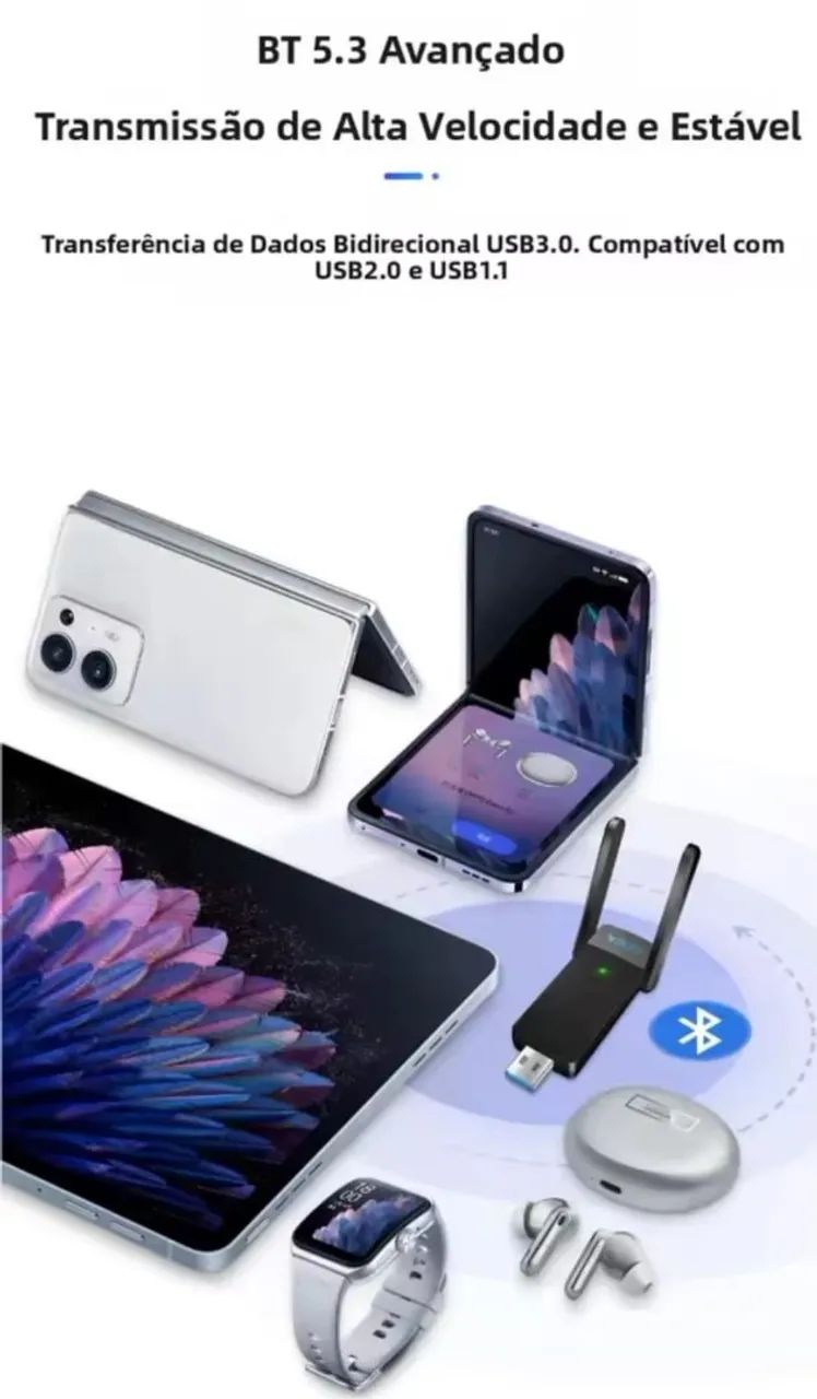 Adaptador Wi-Fi dual band com bluetooth - Foto 4
