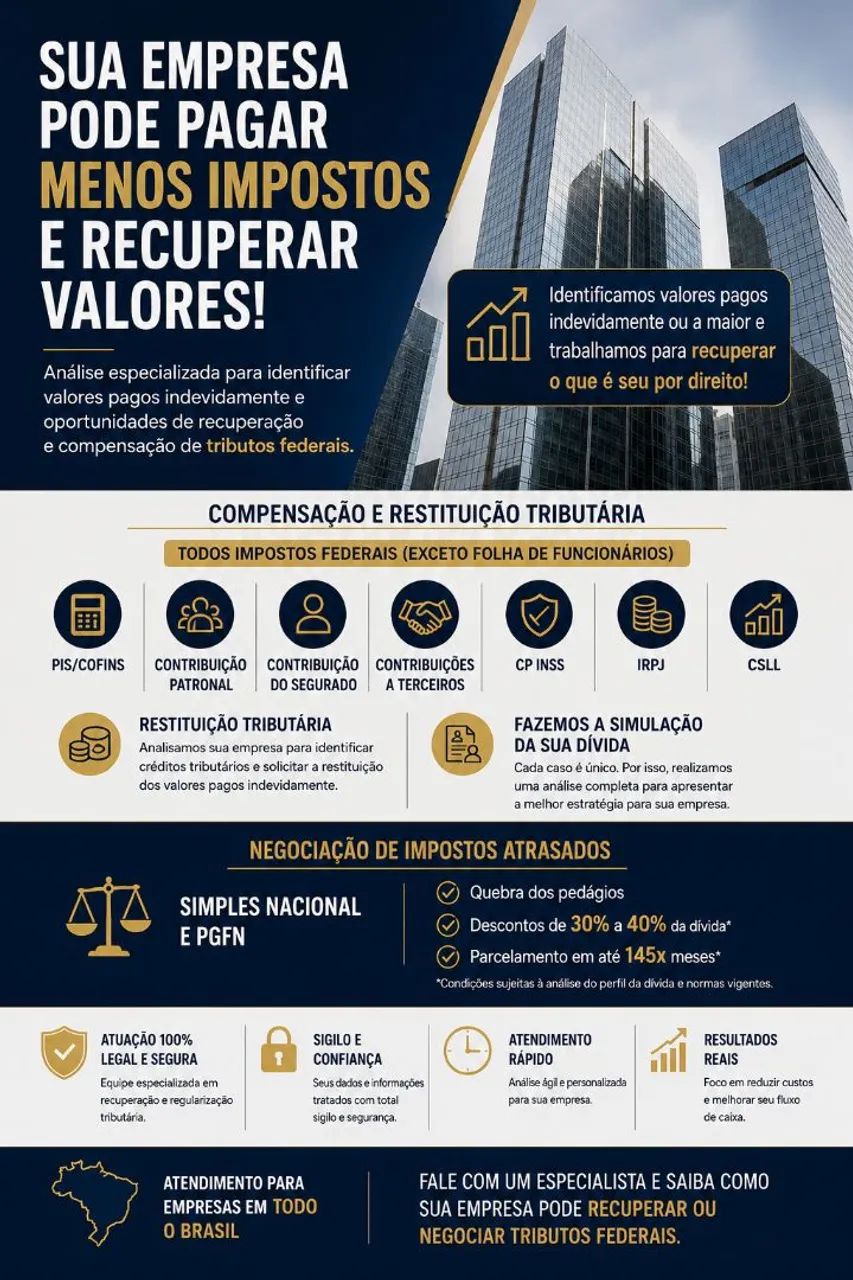 Compensação de crédito para empresas. 