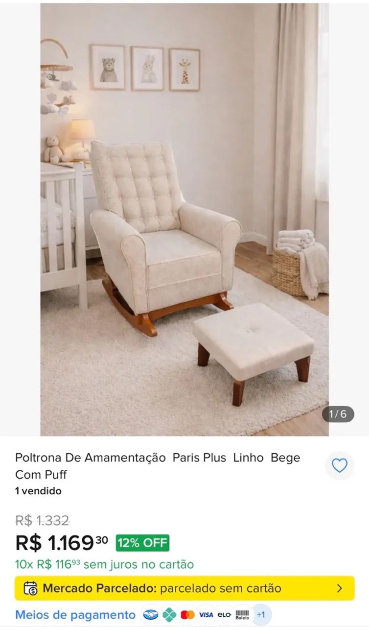 Poltrona de balanço / amamentação  - Foto 4