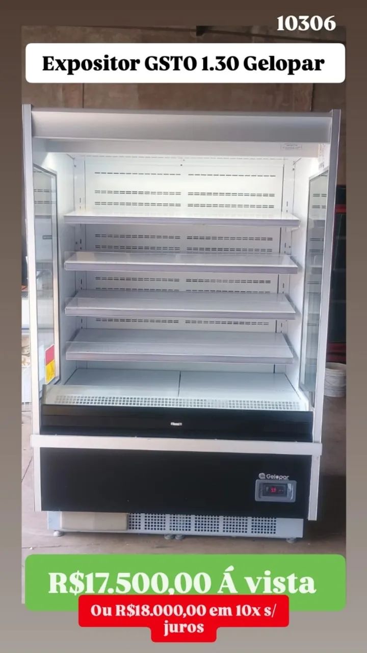 EXPOSITOR REFRIGERADO ABERTO GSTO 1.30M MARCA GELOPAR