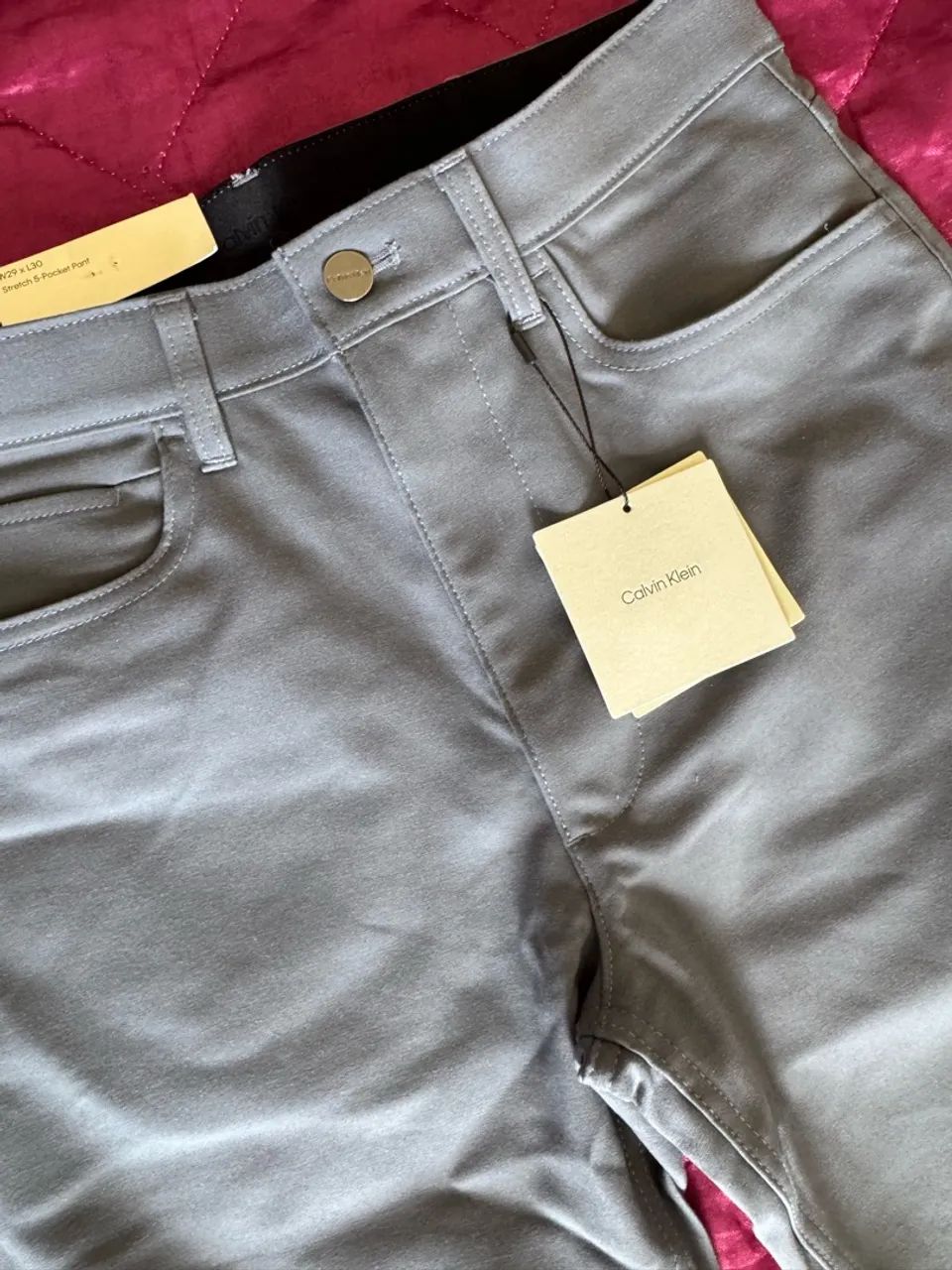 Calça Calvin Klein Stretch cinza  - Foto 4