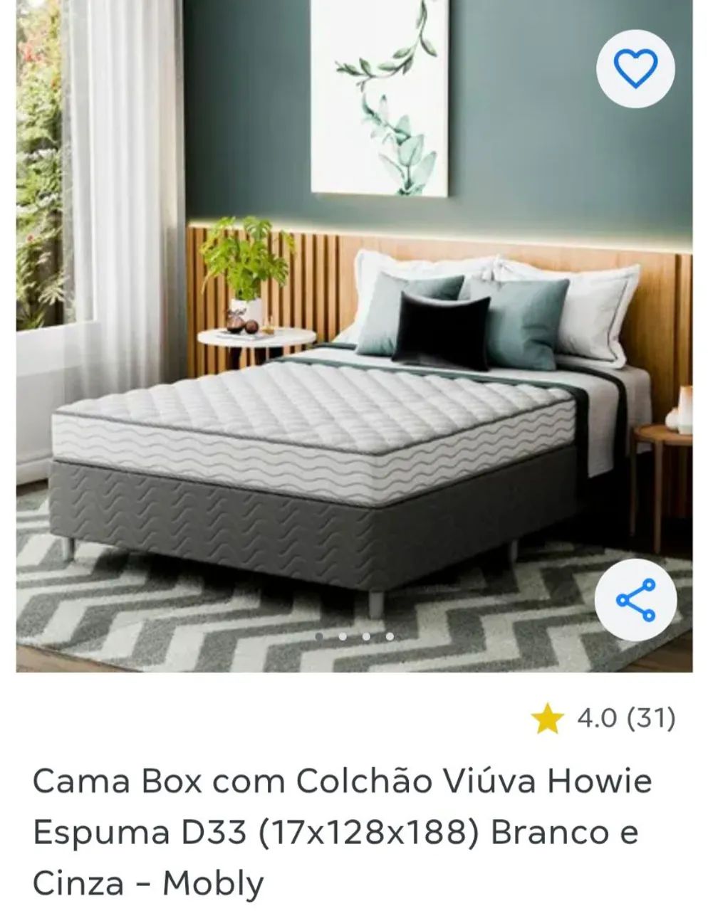 Cama box viúva casal com colchão 
