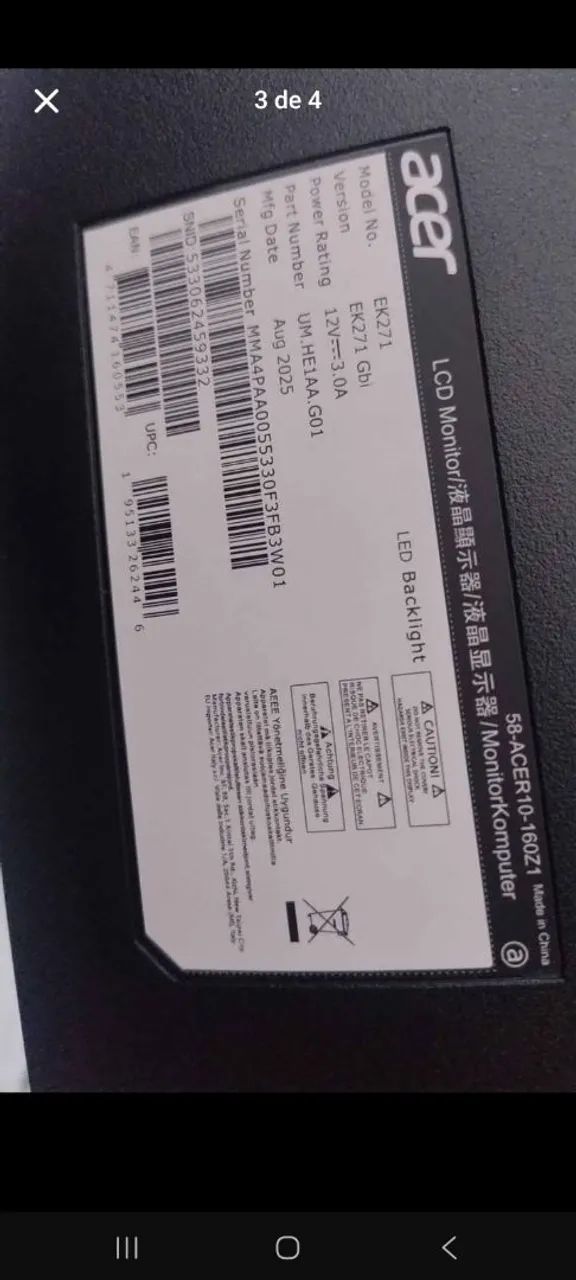 Monitor acer 27 polegadas 120hz - Foto 2