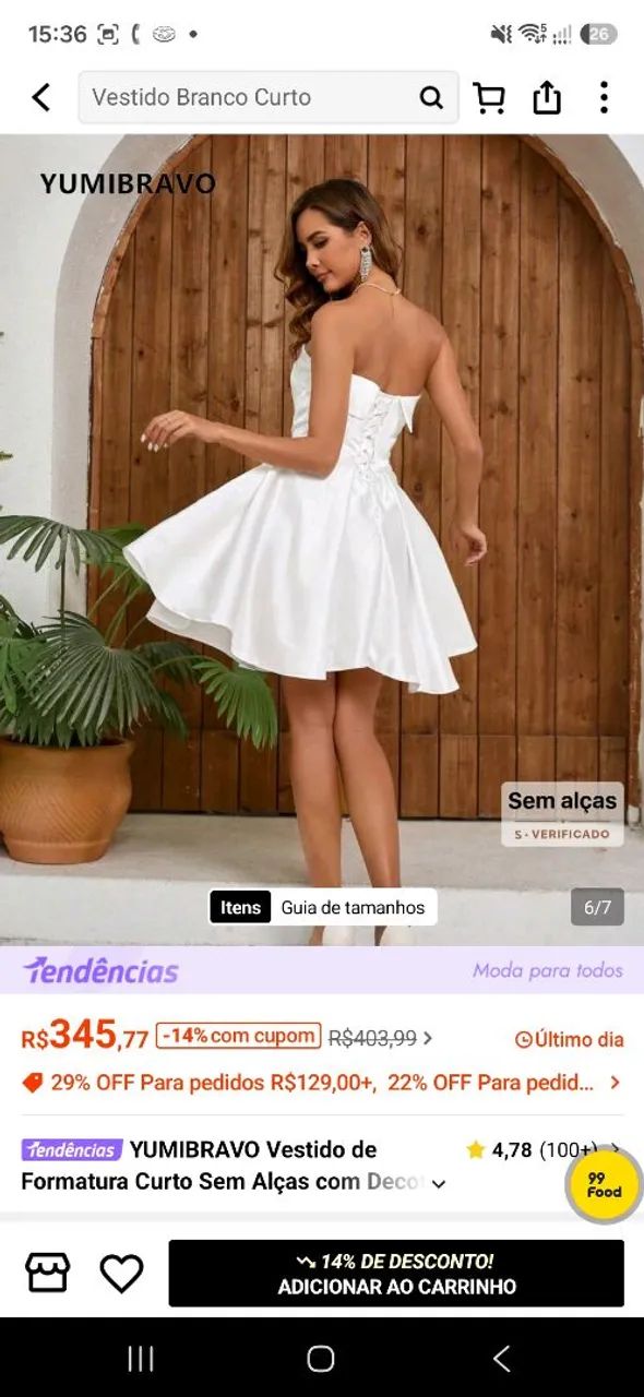  Vestido de noiva curto
