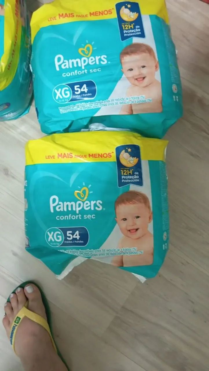 Fraldas Pampers com embalagem danificada  - Foto 3