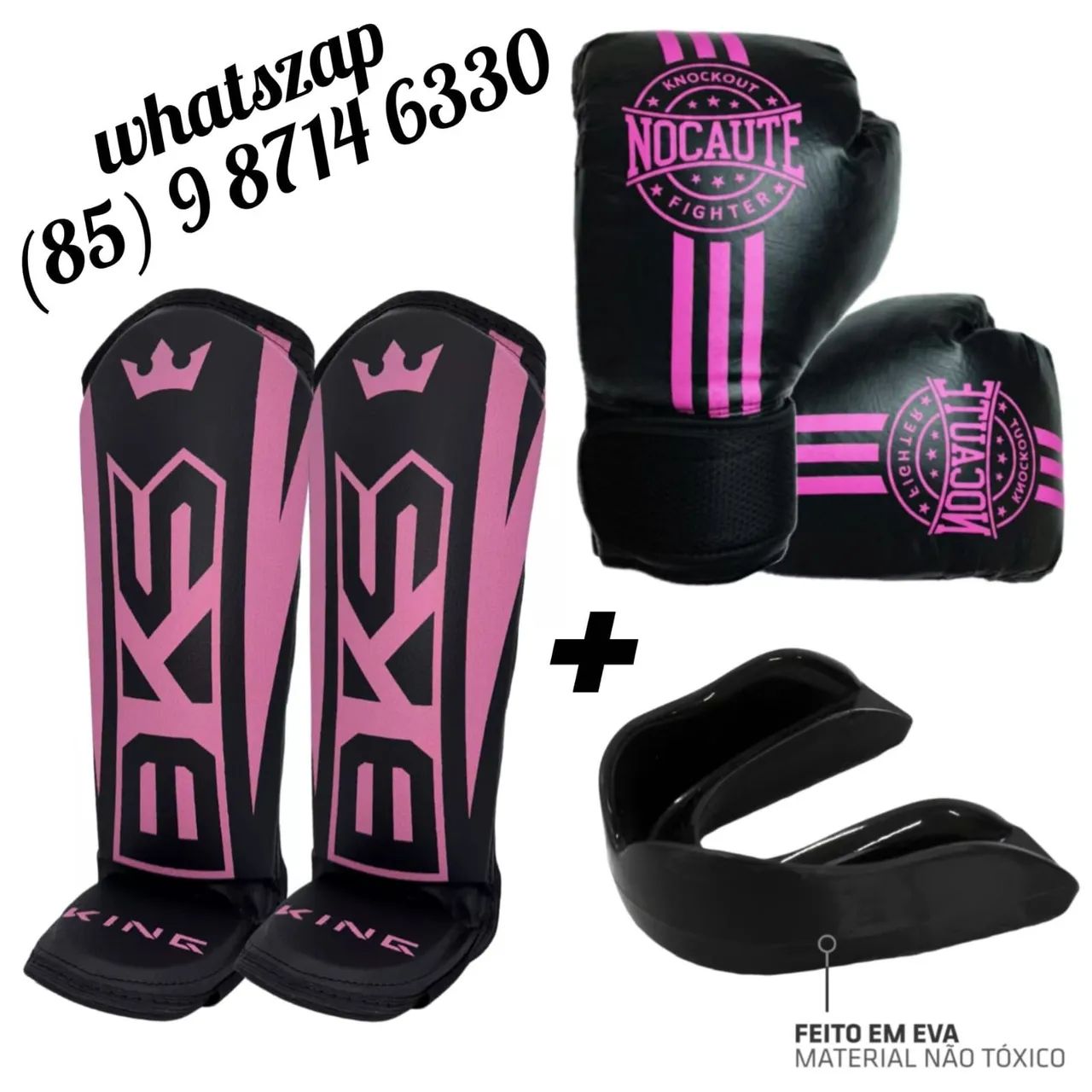 Kit boxe. Caneleiras luvas e protetor bucal.  Entrega GRÁTIS 