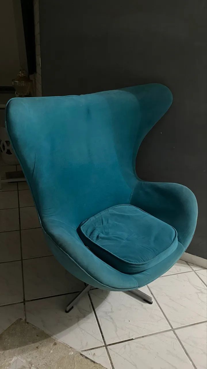 Poltrona estofada azul - Foto 2