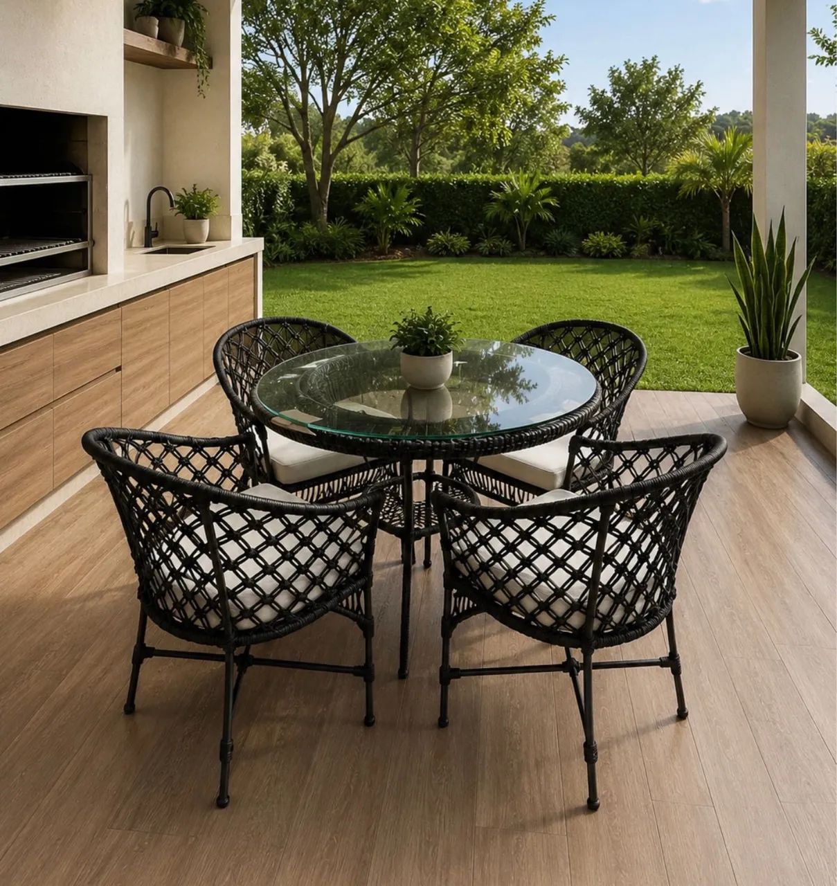 Mesa de jantar corda náutica 
