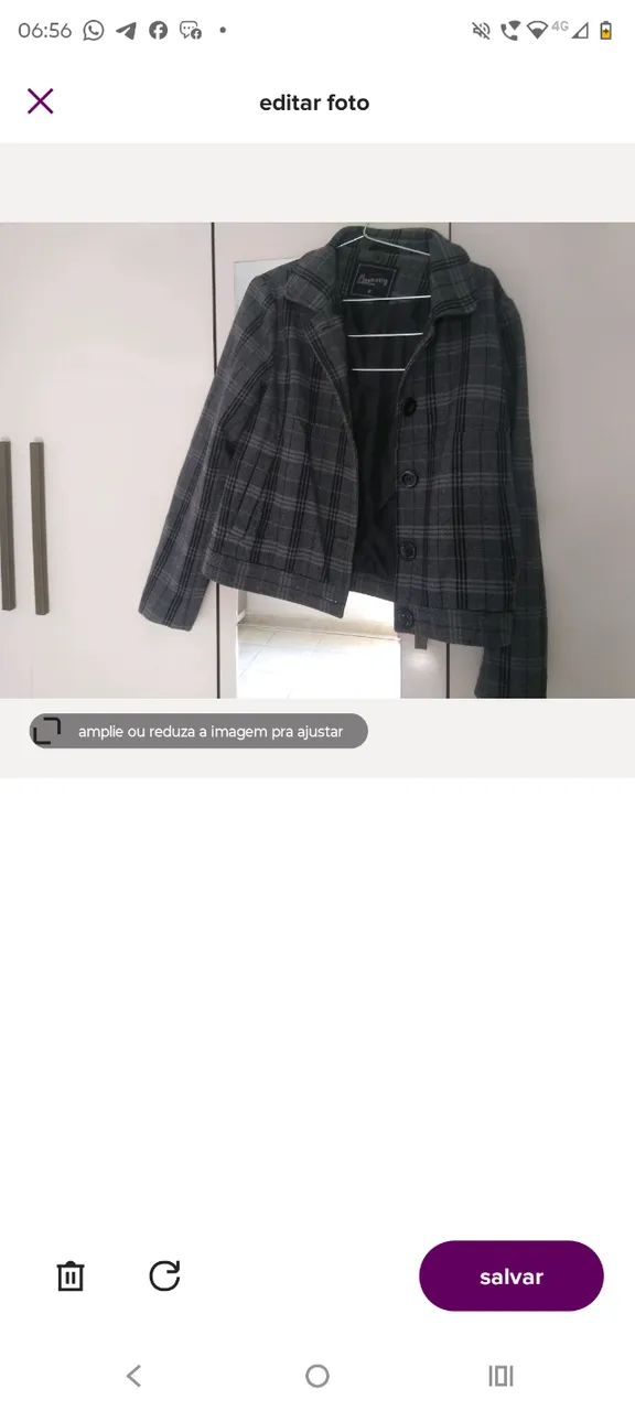 Jaqueta xadrez em tom cinza - Foto 2