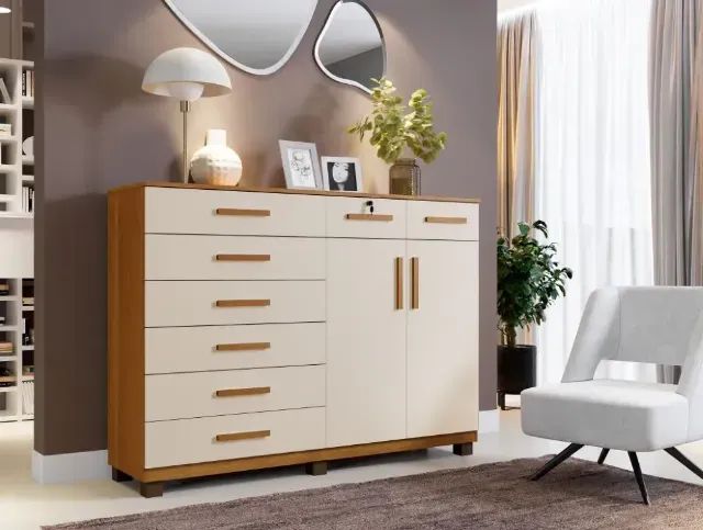 Comoda Triunfo com 8 gavetas e 2 portas - varias cores  - Foto 5