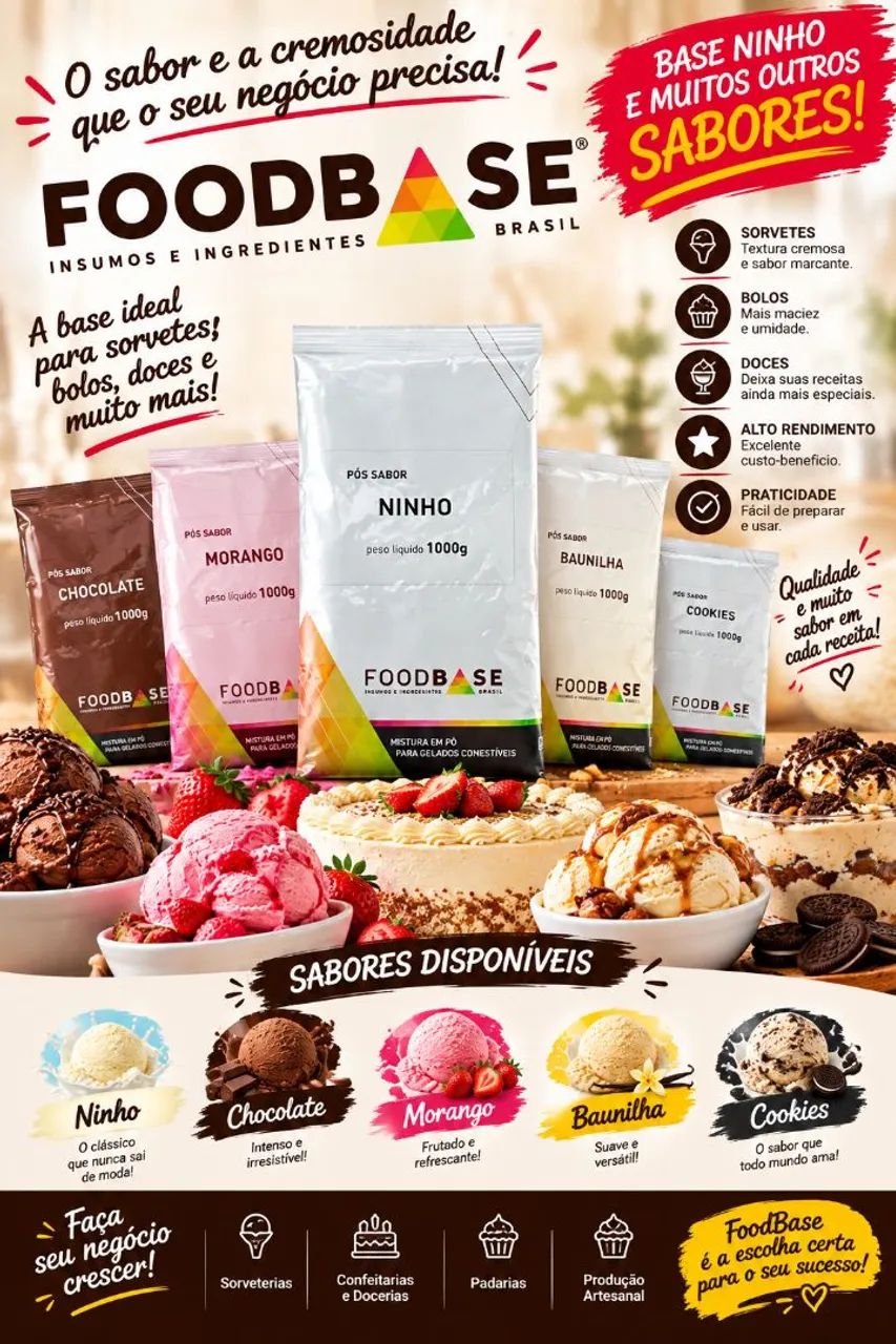 Fornecedor de produtos pra sorvete
