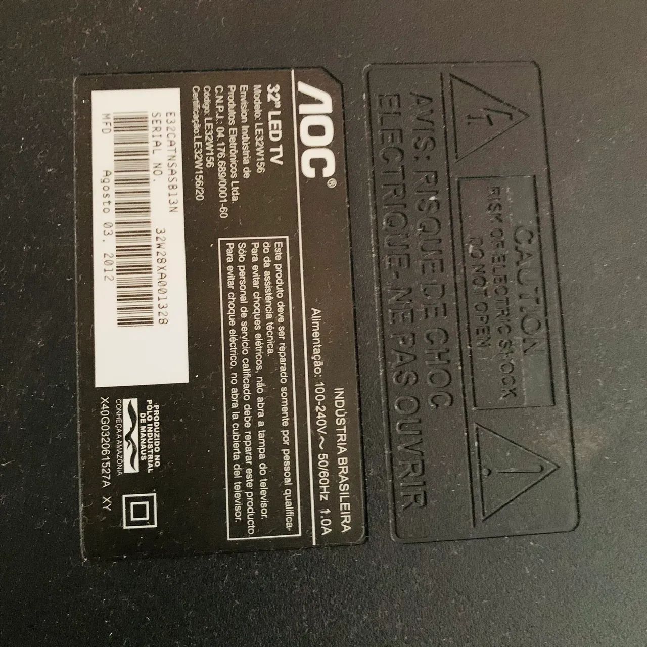 Tv AOC 32 polegadas (com defeito)
