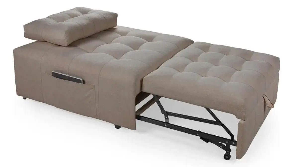Sofá Puff Cama Solteiro Retrátil Cozy Bouclé  - Foto 4