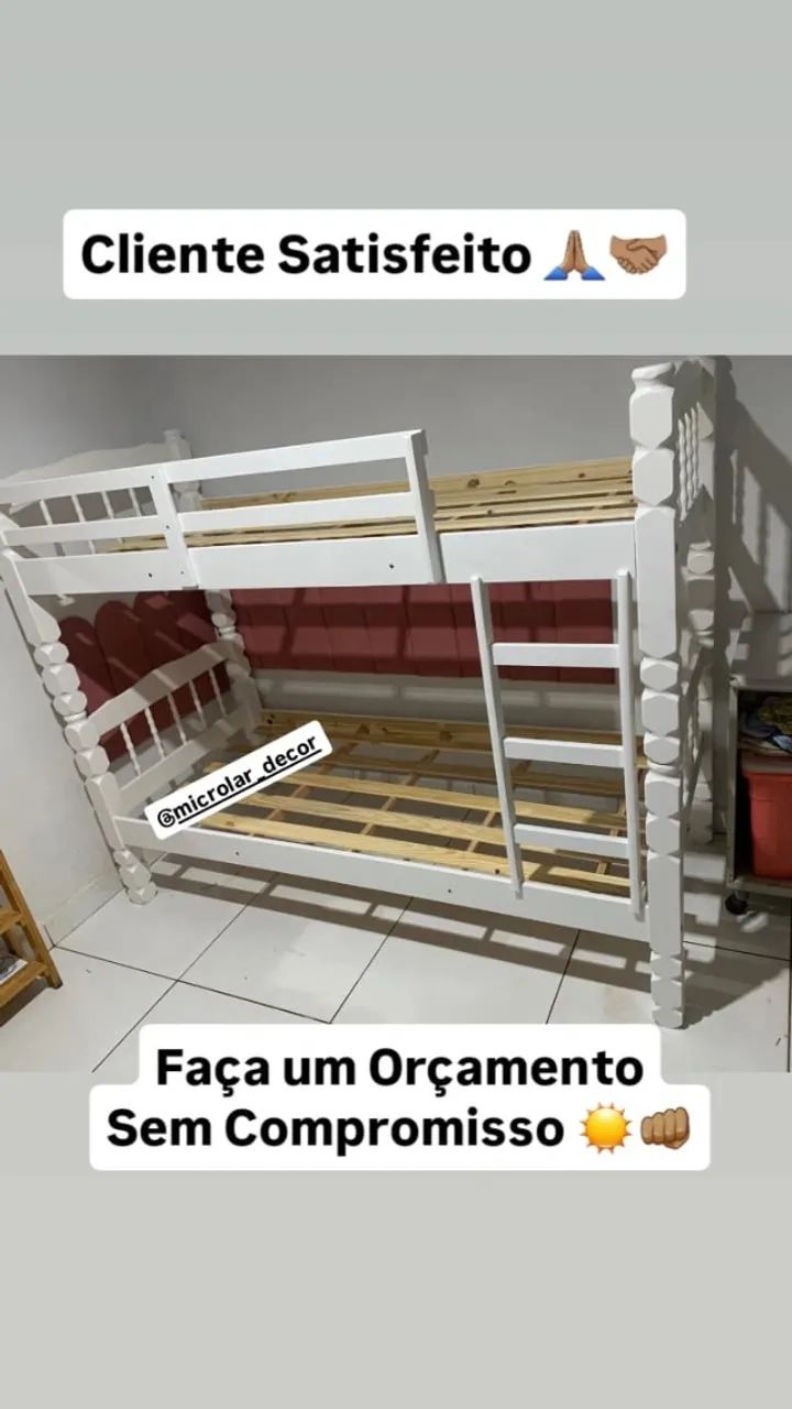 Cama Beliche em Madeira Nova na Caixa - Entrega e Monta