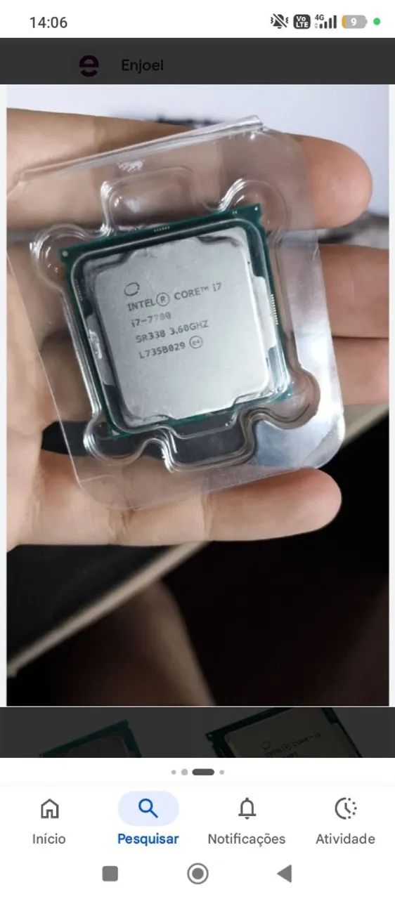 Processador i7 7700 4 Núcleos 8 Threads 3.6 a 4.2GHz