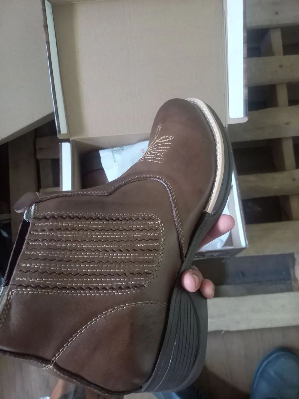 Bota Country Marrom - Foto 4