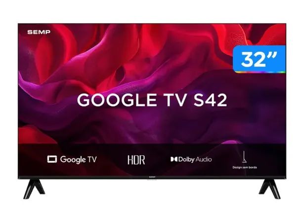 Smart TV 32" SEMP HD LED 32S42 Google TV 2 HDMI - Foto 4