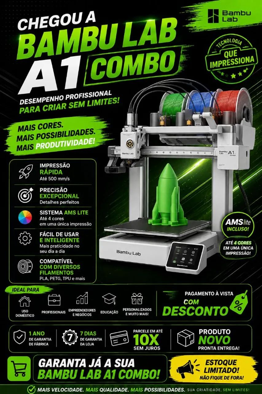 Impressora 3D Bambu Lab A1 Combo