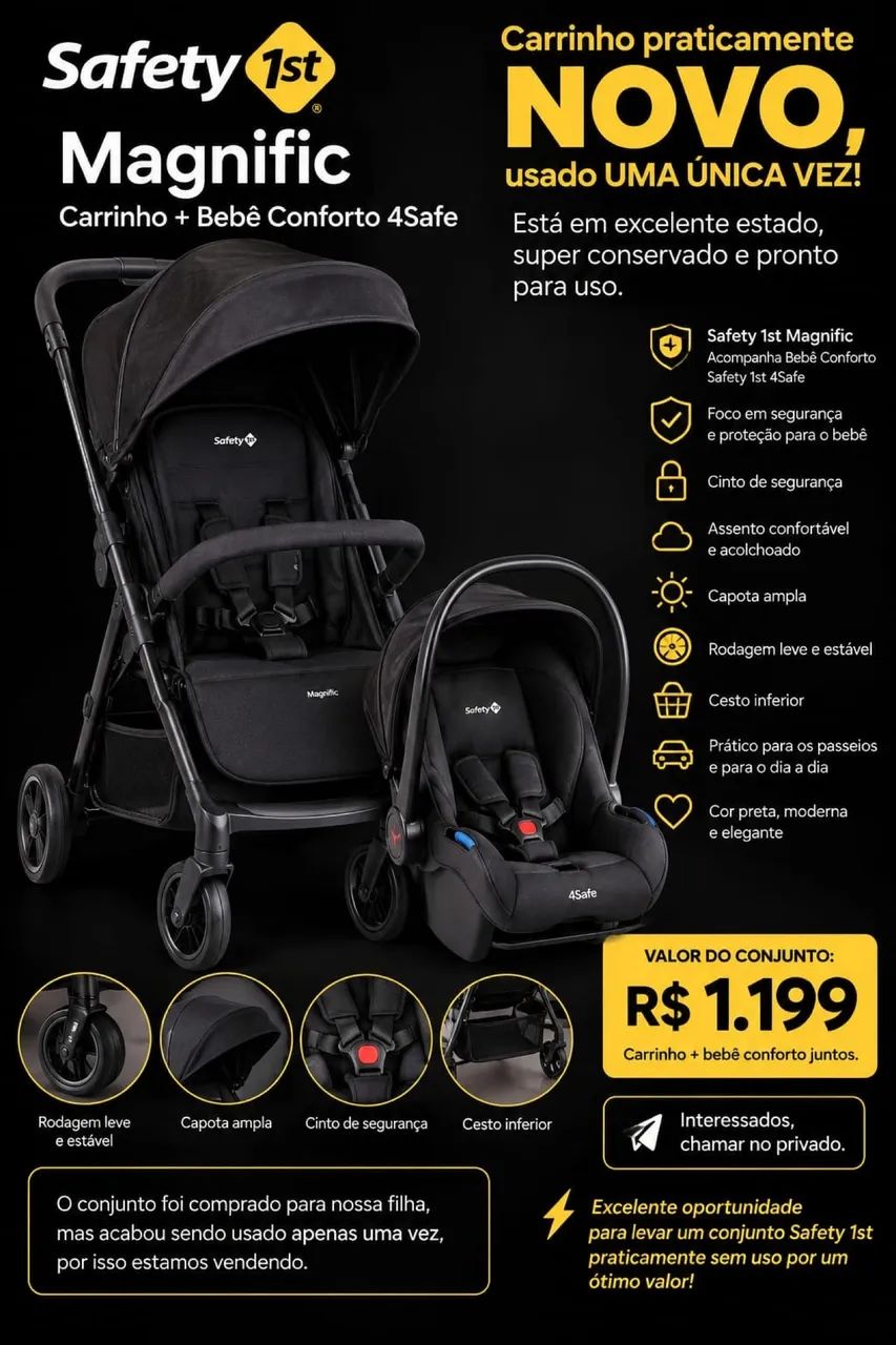 Carrinho + bebê conforto junto  - Foto 2