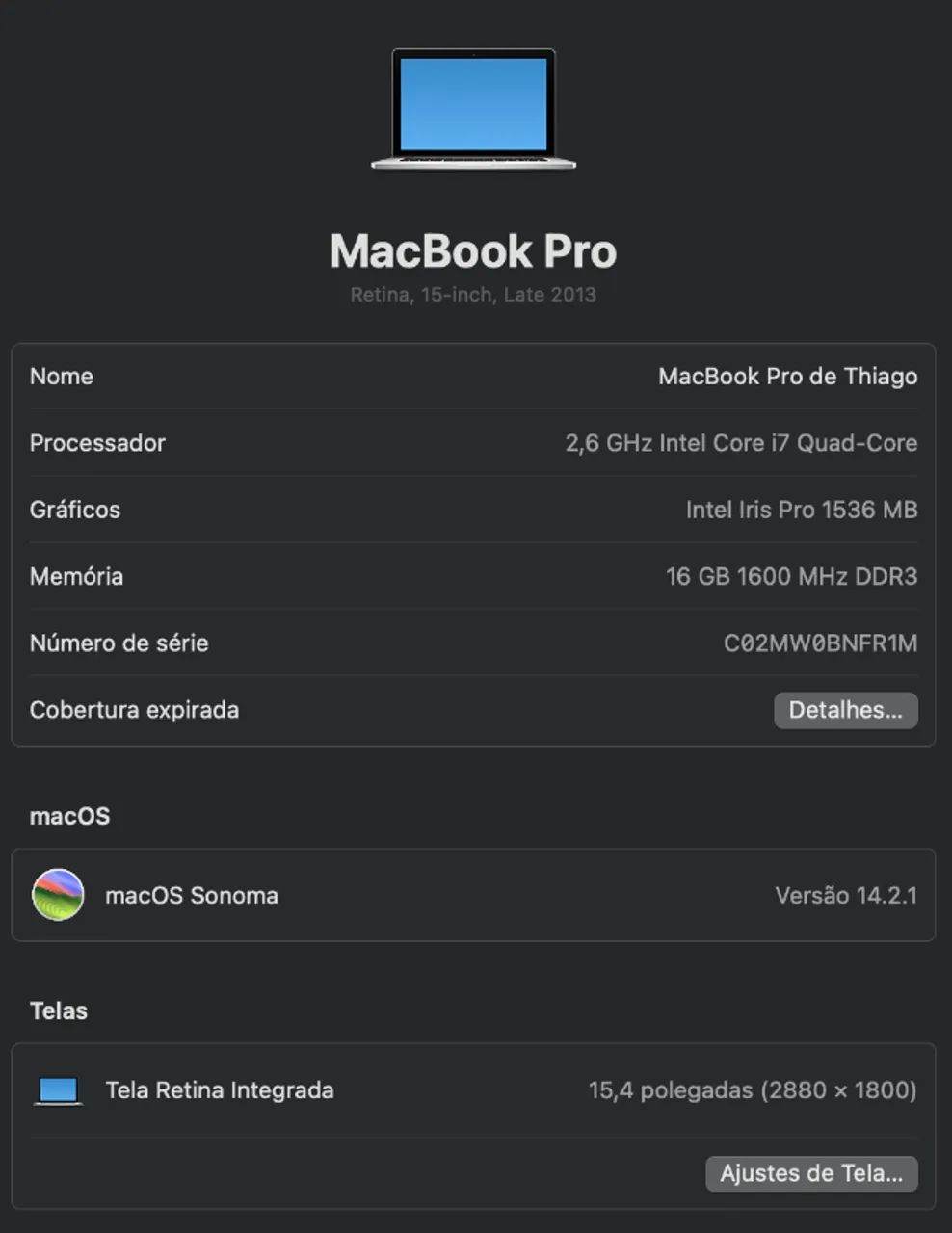 Troco por iPad - MacBook Pro 2013 Retina 15" Intel Core i7 16GB RAM 1TB SSD - Foto 2