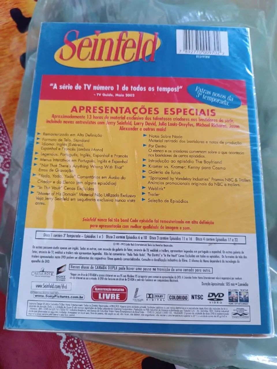 box lacrado 4 dvds série seinfeld 3 temporada terceira seriado sitcom - Foto 2