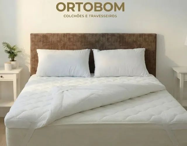 Pillow Top Queen Ortobom Capa Lavável Zíper Algodão 200 Fios Branco