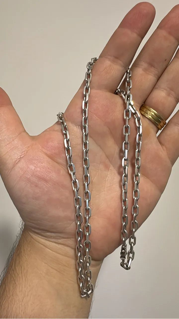 Corrente de prata Cartier com fecho gaveta  - Foto 3