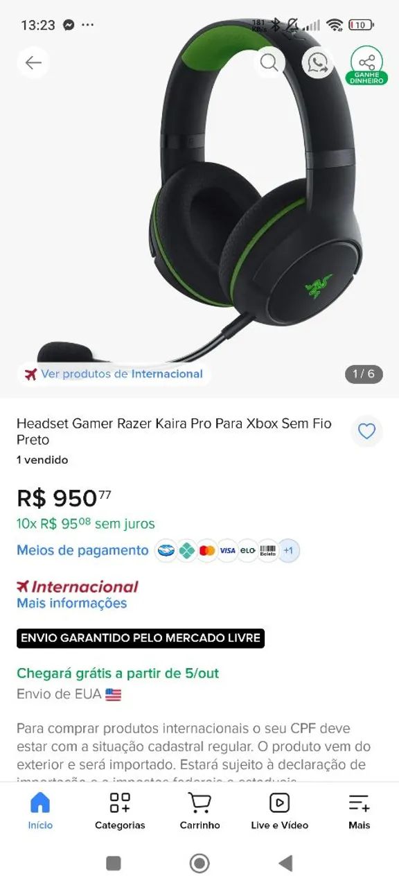 HEADSET RAZER WIRELESS KAIRA FOR X BOX - Foto 2