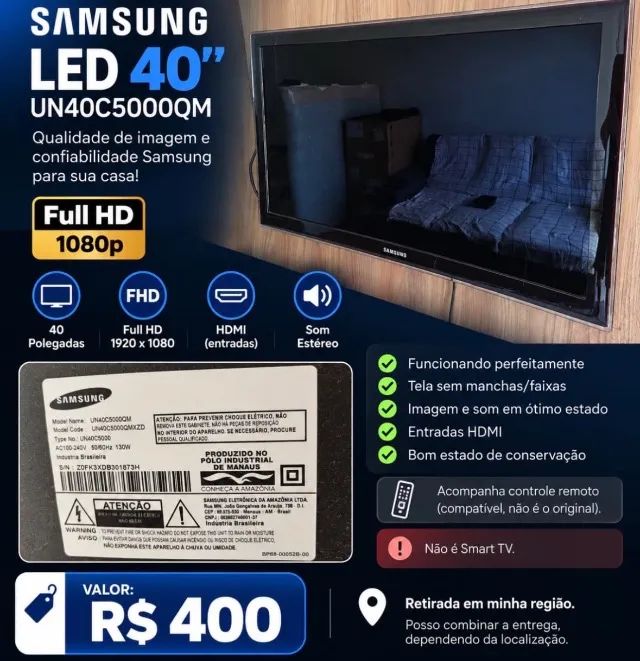 TV 40 polegadas Samsung LED