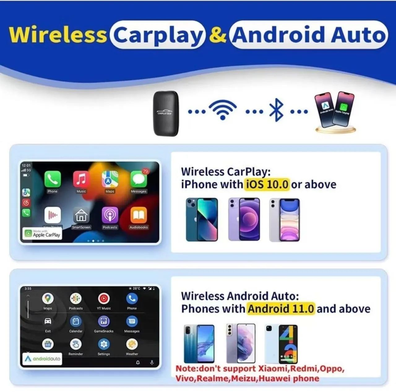 Adaptador SEM FIO - Carplay e Android Auto  - Foto 4
