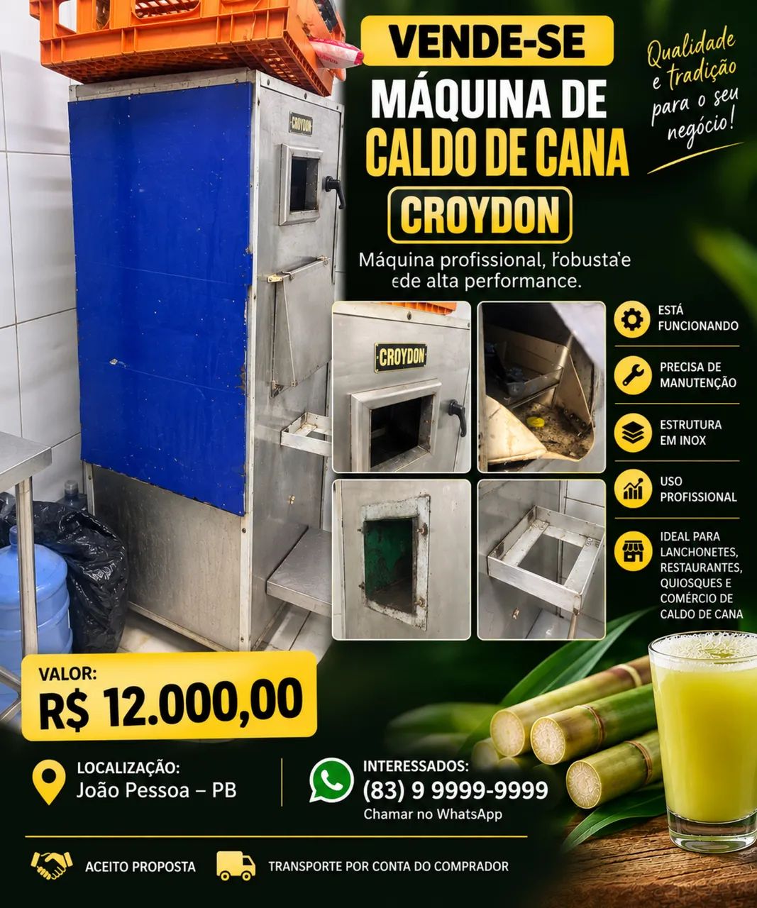 Maquina de passar caldo 