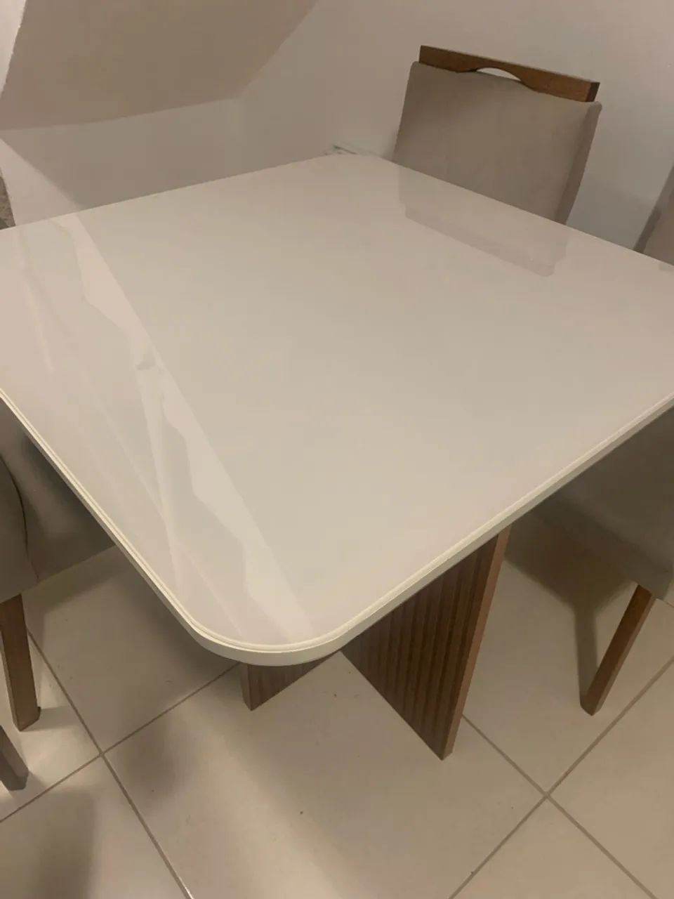 Mesa com tampo off white 90x90 - Foto 3