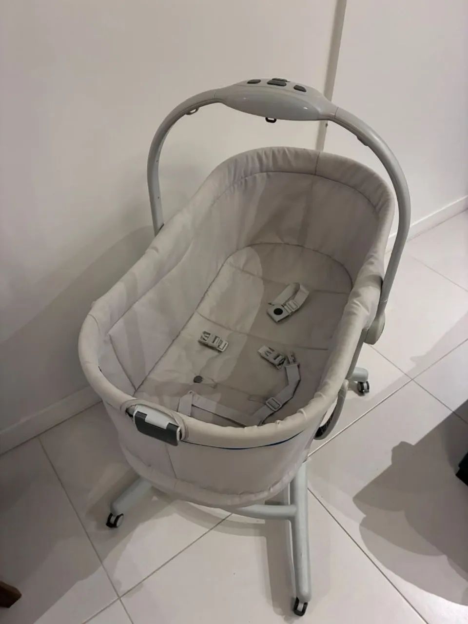 BERÇO CHICCO BABY HUG 4 EM 1 CINZA E AZUL