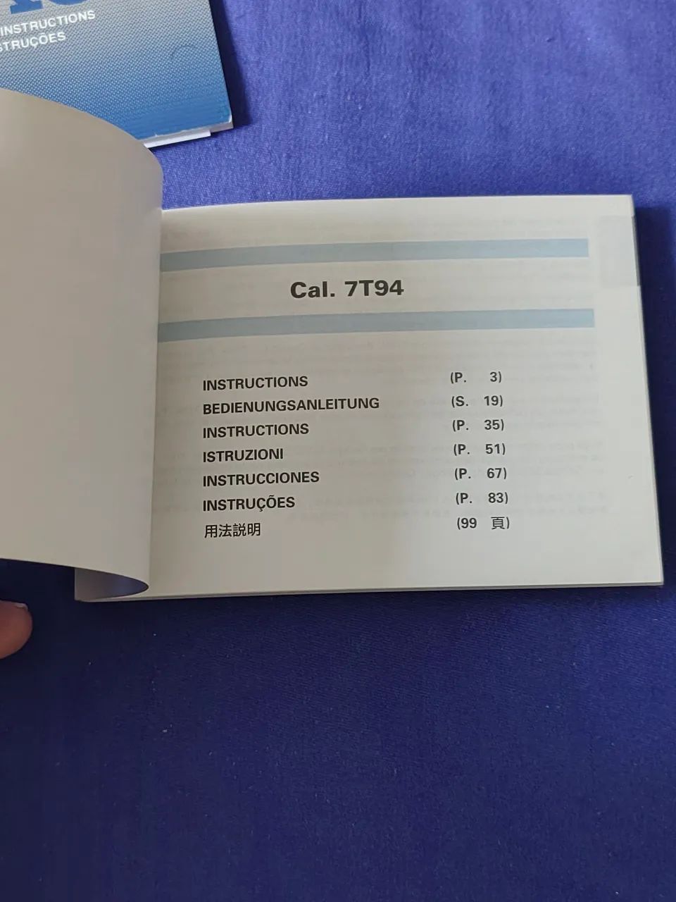 Manual de instruções do relógio Seiko Cal. 7T94 - Foto 2