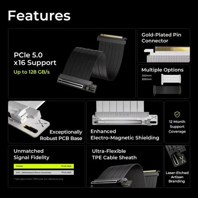 CABO RISER TRYX STRING PCIE 5.0 PARA O SEU PC HIGH END - Foto 4