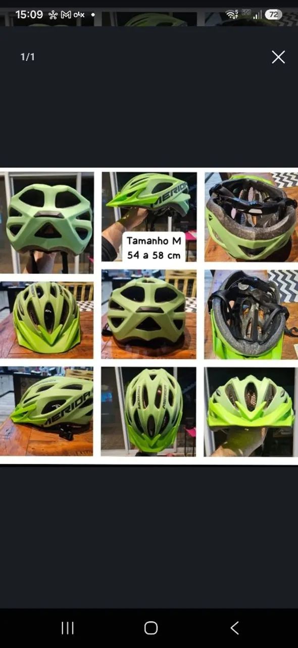 Capacete proteção ciclismo verde semi novo merida tamanho M