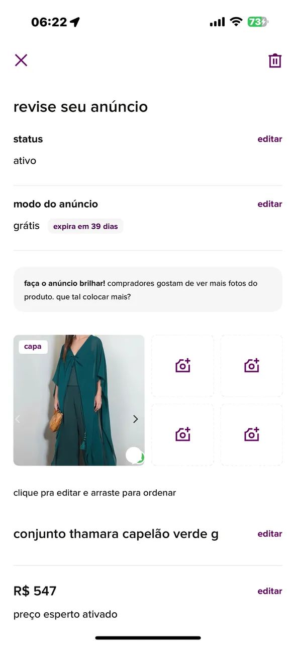 conjunto thamara capelão, tamanho g