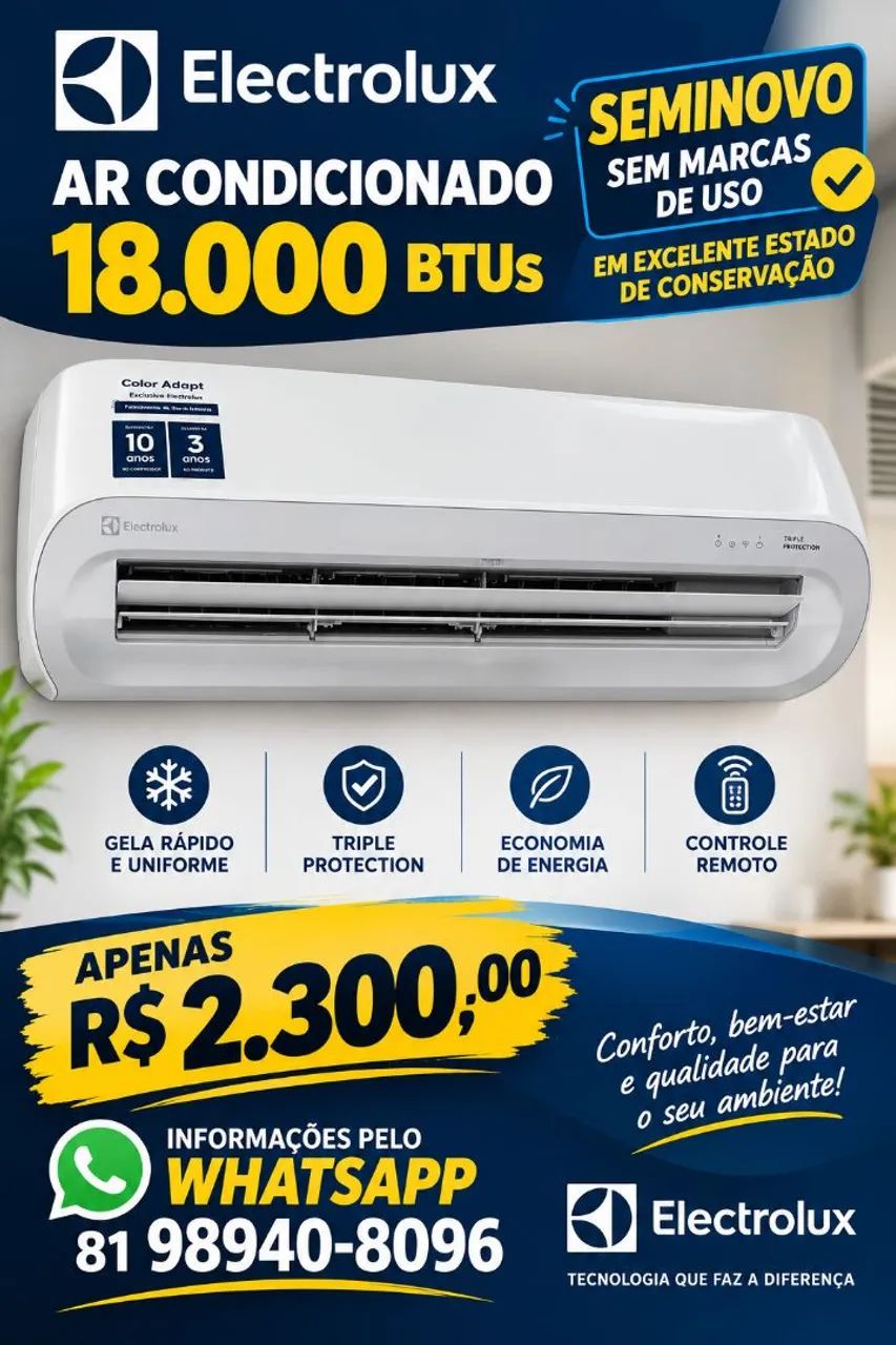 Ar condicionado 18Milbtus Eletrolux 