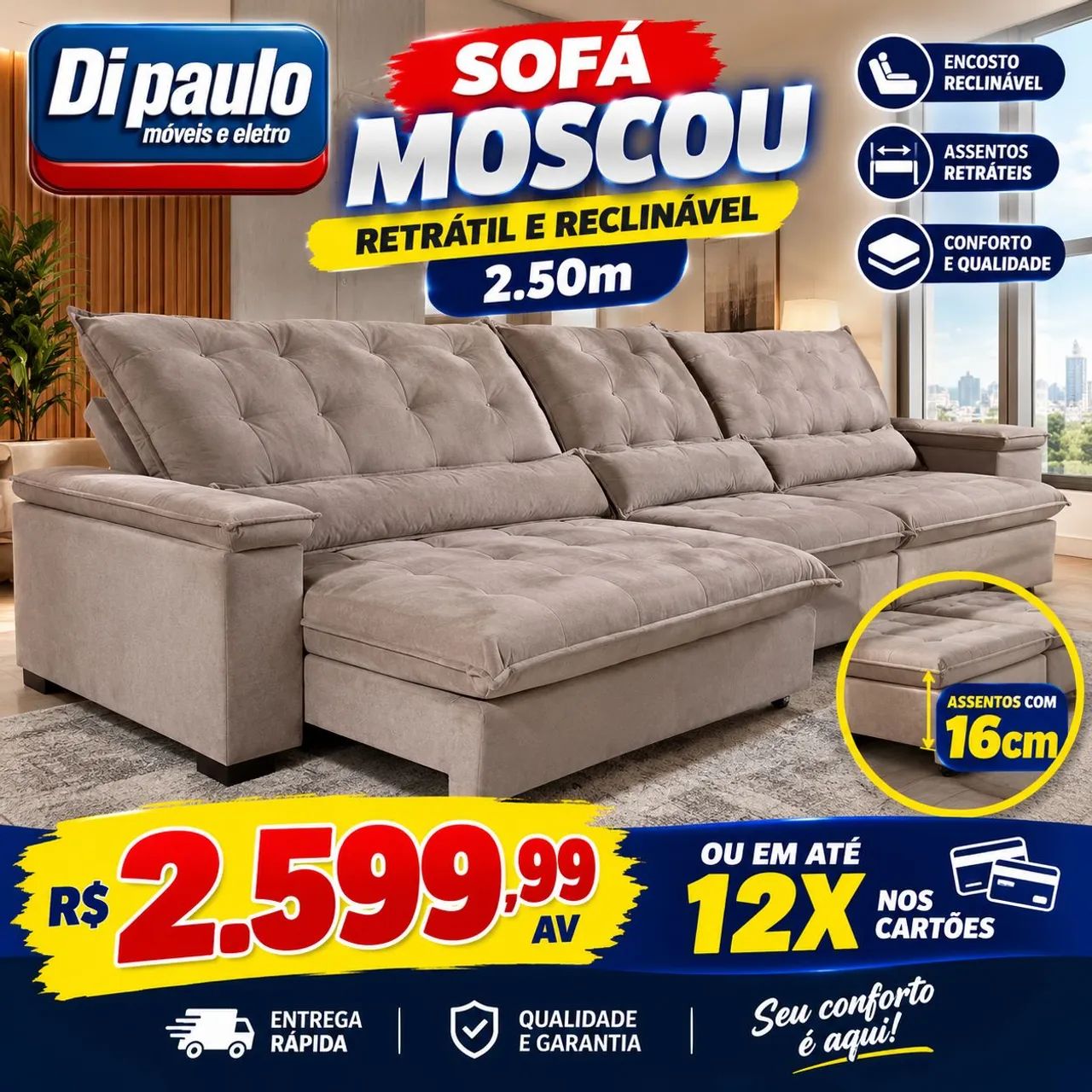 Sofá retrátil e reclinável  - Foto 2