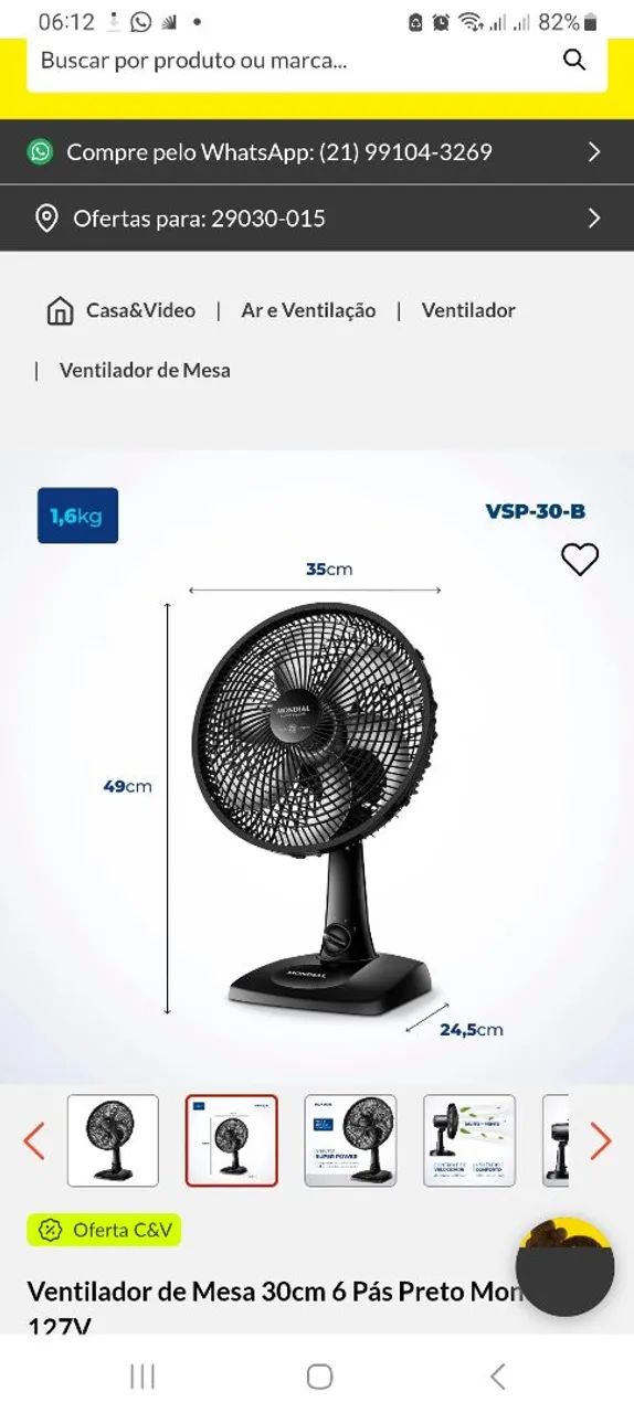Ventilador Mondial 30cm  - Foto 4